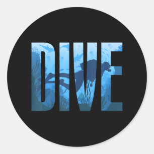 Adesivo Redondo Dive Scuba Diving