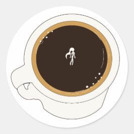 Adesivo Redondo Diver de Xícara de Café