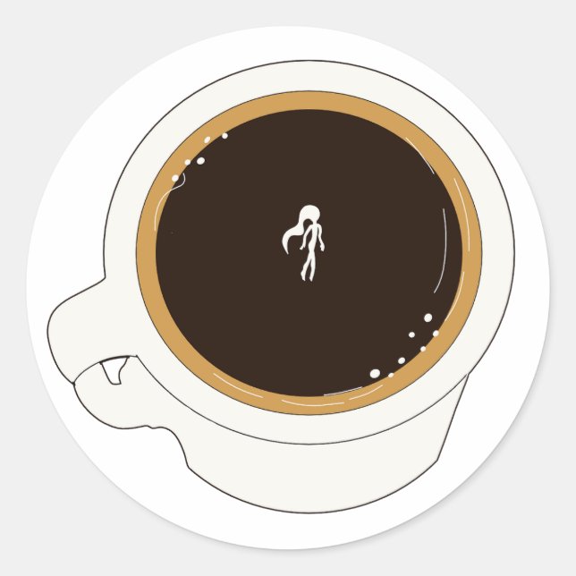 Adesivo Redondo Diver de Xícara de Café (Frente)