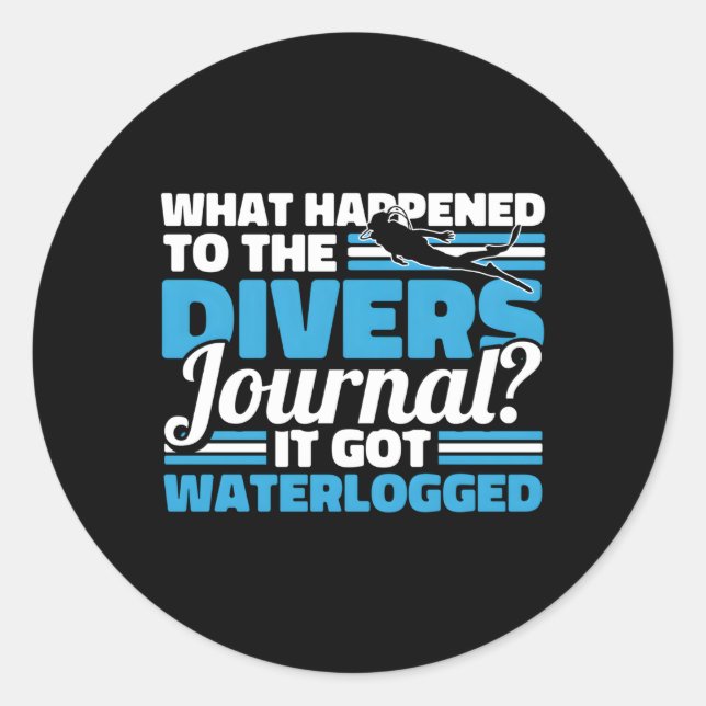 Adesivo Redondo Diver Dive Scuba Snorkeling Commercial Merging (Frente)