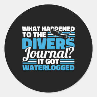 Adesivo Redondo Diver Dive Scuba Snorkeling Commercial Merging