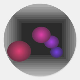 Adesivo Redondo Diversão a cores 3 D Ilusões ópticas Esferas infin