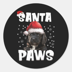 Adesivo Redondo Diversão Apocalipse Natal Lights Tree Dog Lover Xm