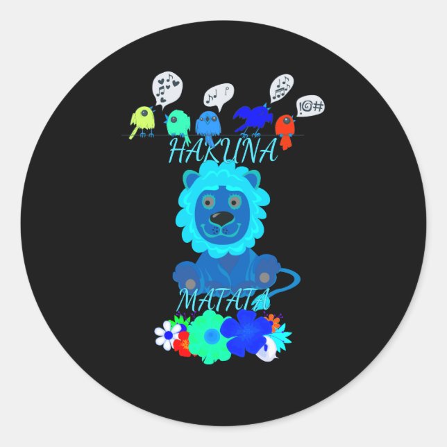 Adesivo Redondo Diversão Baby Lion Simba Kenya Mara Safari (Frente)