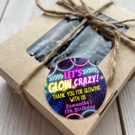 Adesivo Redondo Diversão Colorida do Vamos Lâmpadas de Néon Loucas