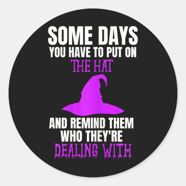 Adesivo Redondo Diversão D Witch Halloween Figurume Colocado Na Co (Frente)