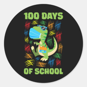 Adesivo Redondo Diversão De Máscara 100 Dias De Meninas De Escola