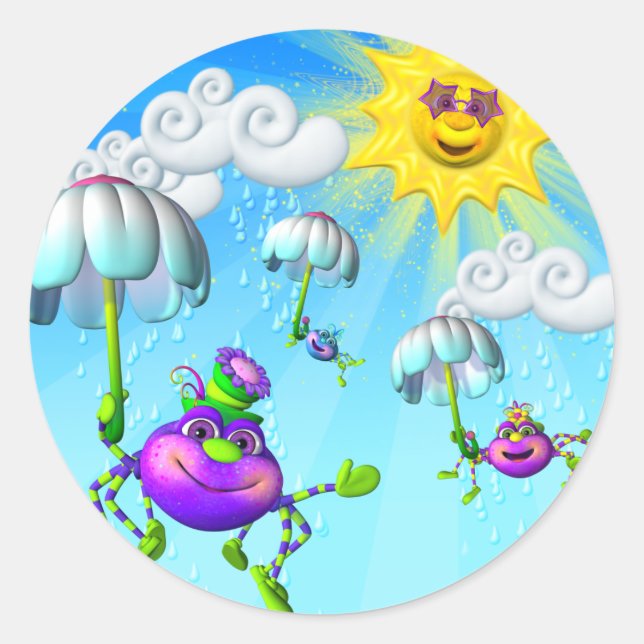 Adesivo Redondo Diversão de picaretas de aranha picante (Frente)