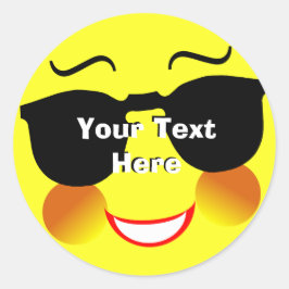 Adesivo Redondo Diversão de Sun Summer Face Personalizada