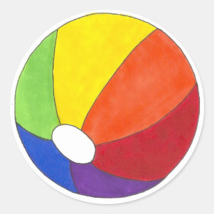 Adesivo Redondo Diversão de Verão da Bola de Praia do Orgulho gay 