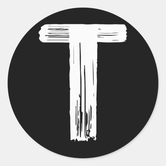 Adesivo Redondo Diversão do Carnaval de Halloween - Letra T Verde  (Frente)