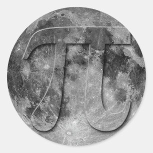 Adesivo Redondo Diversão do Dia Pi da Lua Completa