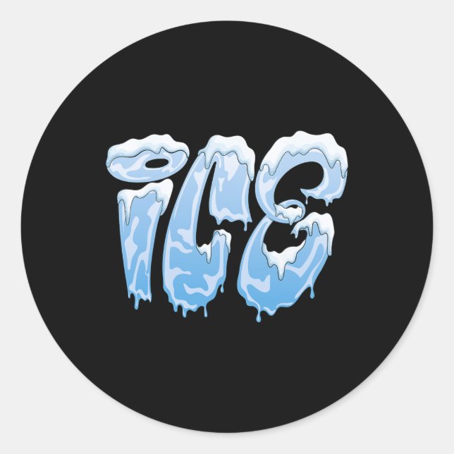 Adesivo Redondo Diversão Do Gelo E Do Fumaça De Incêndio Correspon (Frente)