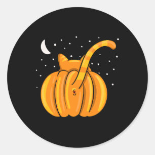 Adesivo Redondo Diversão do Halloween Bumbum Pumpkin Orange Tab