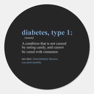 Adesivo Redondo Diversão do sarcasmo T1d Diabetes Sensibilização p