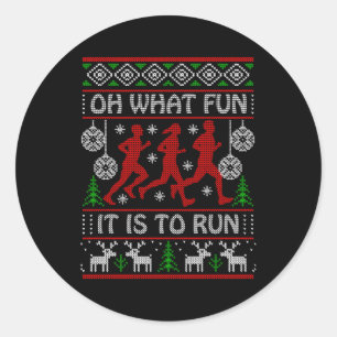 Adesivo Redondo Diversão Feia É Correr Feio