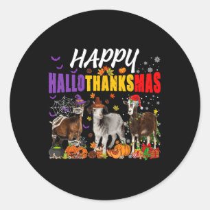 Adesivo Redondo Diversão Goats Mummy Pilgris Papais noeis Costume 