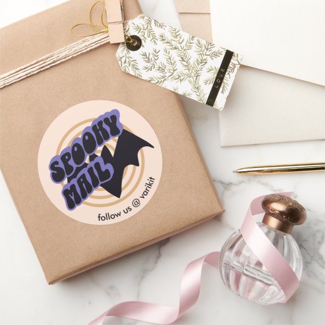 Adesivo Redondo Diversão Halloween Bat Spooky Pequenas Empresas Ab (Presentear)