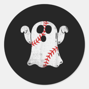 Adesivo Redondo Diversão Halloween Figurume Baseball Ghost Basebal