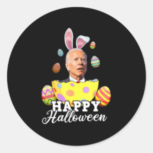 Adesivo Redondo Diversão Joe Biden Happy Halloween Fusera Páscoa C