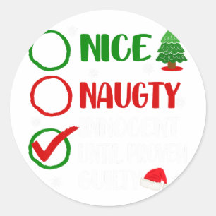 Adesivo Redondo Diversão Legal Travesso Inocente Natal Xmas Adulto