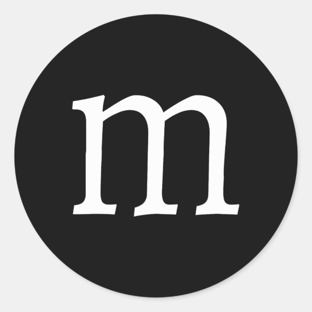 Adesivo Redondo Diversão - Letra m Figuras de Halloween (Frente)