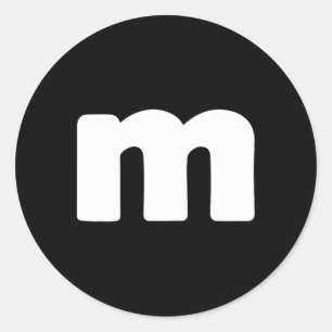 Adesivo Redondo Diversão - Letra M Grupos de Halloween Figuras