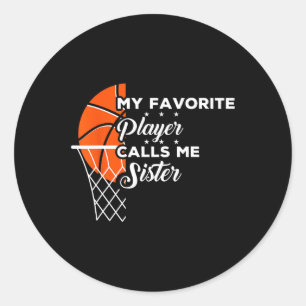 Adesivo Redondo Diversão Meu Jogador De Basquete Favorito Me Chama