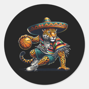 Adesivo Redondo Diversão Mexicana Cinco De Mayo Sombrero Jaguar By