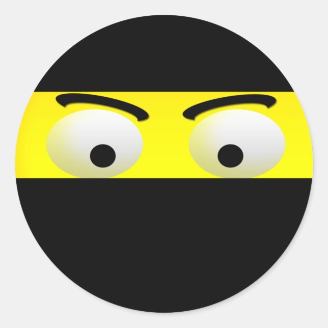 Adesivo Redondo Diversão Ninja Emoji Stickers (Frente)