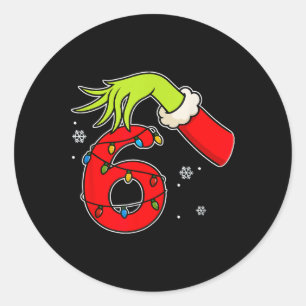 Adesivo Redondo Diversão Número 6 Natal 67 Seis Sete Meme Xmas Hom