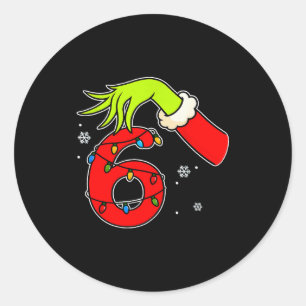 Adesivo Redondo Diversão Número 6 Natal 67 Seis Sete Meme Xmas Hom