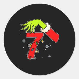 Adesivo Redondo Diversão Número 7 Natal 67 Seis Sete Meme Xmas Hom