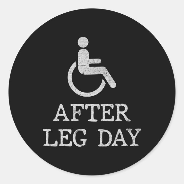 Adesivo Redondo Diversão para utilizadores de cadeiras de rodas De (Frente)