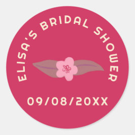 Adesivo Redondo Diversão Retro Boho Floral Chá de Noiva PERSONALIZ