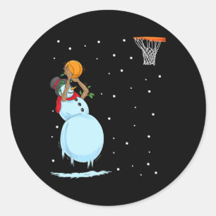 Adesivo Redondo Diversão Snowman Bysketbyll Natal