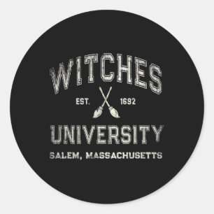 Adesivo Redondo DIVERSÃO Wiccan WITCHES UNIVERSITY Salem Massachus