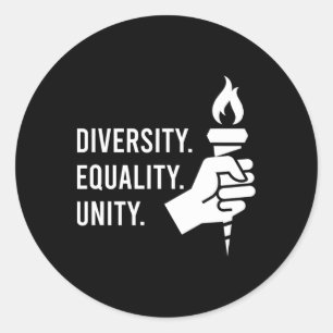 Adesivo Redondo Diversidade. Igualdade. Unidade. Feminista