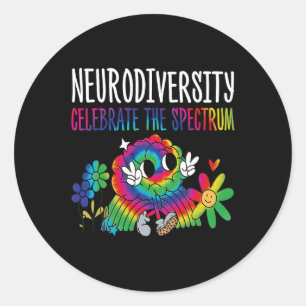 Adesivo Redondo Diversidade Neurodiversidade Cérebro Autismo Consc