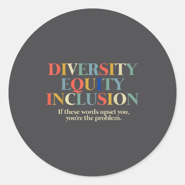 Adesivo Redondo Diversity Equity Inclusion  (Frente)