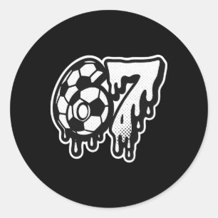 Adesivo Redondo Divertido 67 Meme Gíria Futebol Sorvete Gotejament