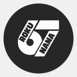 Adesivo Redondo Divertido 67 Meme Japonês Roku Nana Design Gráfico