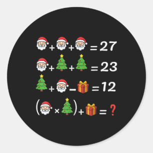 Adesivo Redondo Divertido 67 Meme Natal Professor de Matemática Pa