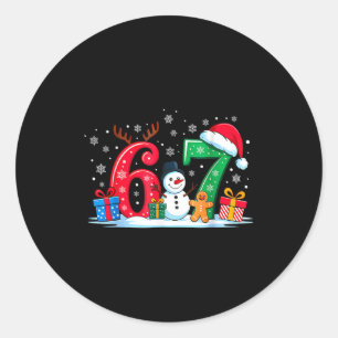 Adesivo Redondo Divertido 67 Natal 6 7 Seis Sete Meme 6 7 Correspo