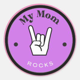 Adesivo Redondo Divertido! A minha mãe anda!