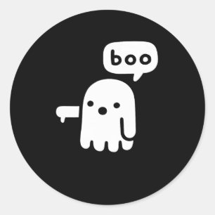 Adesivo Redondo Divertido Fantasma De Desaprovação Boo Halloween