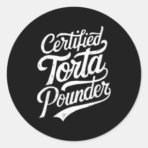 Adesivo Redondo Divertido Latino Torta Certificada Sob Sarcasmo Me
