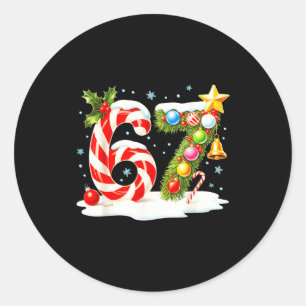 Adesivo Redondo Divertido Legal Travesso 6 7 Natal 67 Meme Xmas Me