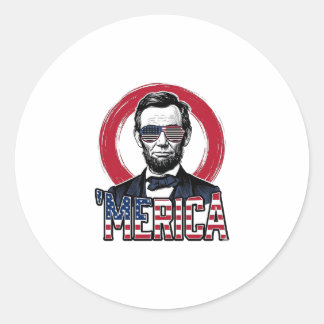 Adesivo Redondo Divertido Merica Patriótico Presidente Antigo Veto