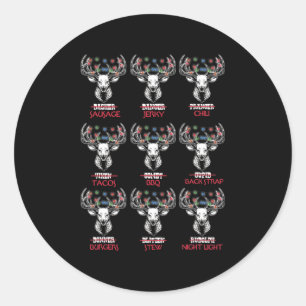 Adesivo Redondo Divertido Natal Arco Caça Papais noeis Homens Mulh